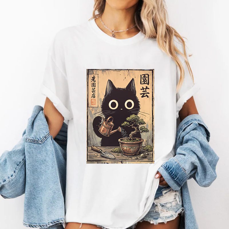 Bonsai Garden China - Camiseta Bonsai Black Cat, camiseta de