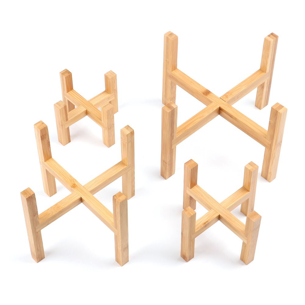Soporte de madera para maceta, - Bonsai Garden Display reseña y precio