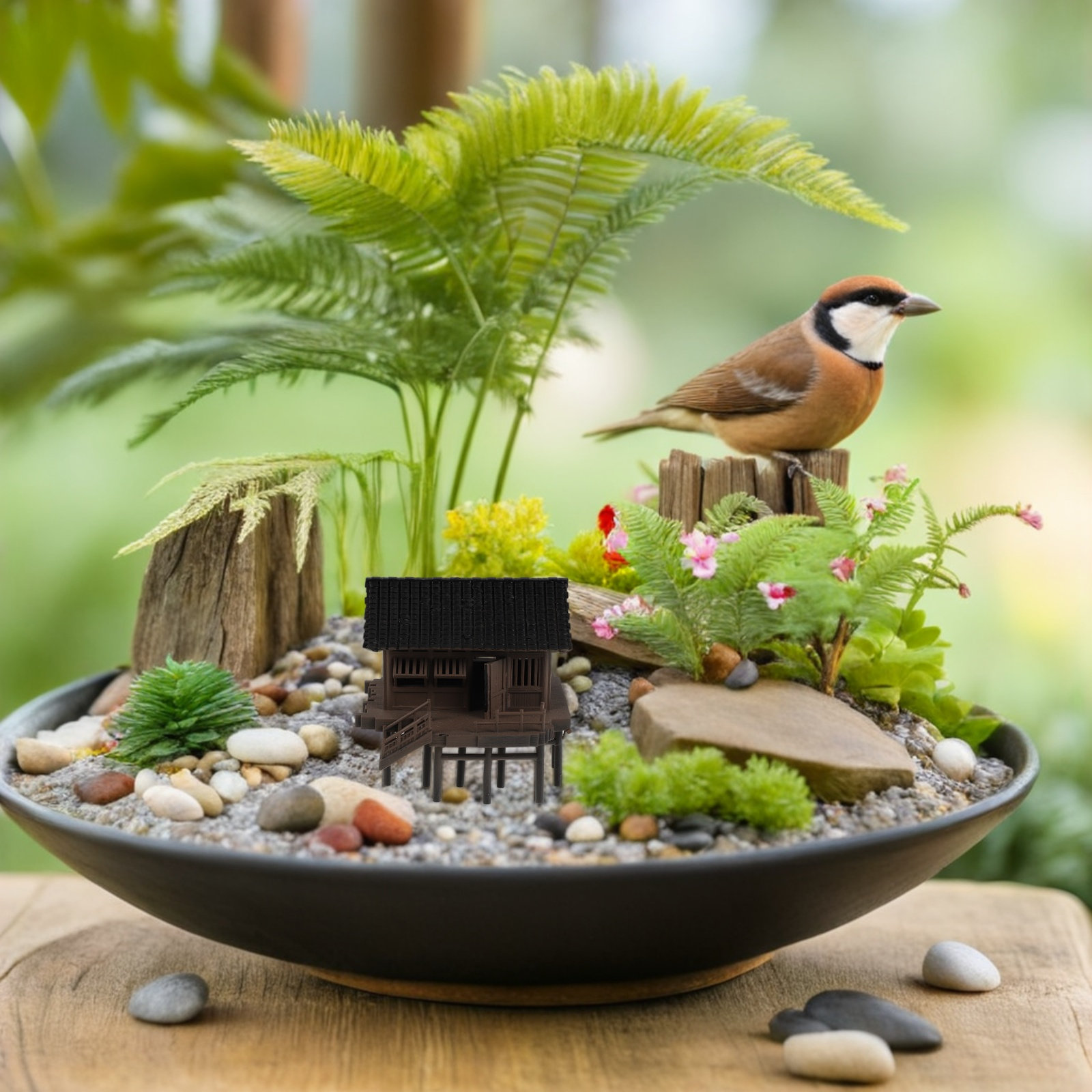 Miniatura de Pabellón Chino, E - Bonsai Garden Display reseña y precio