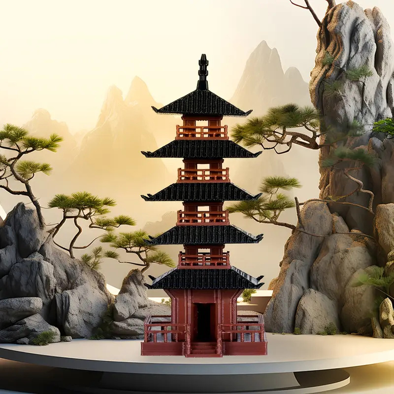 Mini estatua de pagoda, modelo - Bonsai Garden Chinese Garden reseña y precio